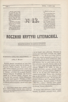 Roczniki Krytyki Literackiej. R.1, [T.1], Ner 12 (9 lutego 1842)