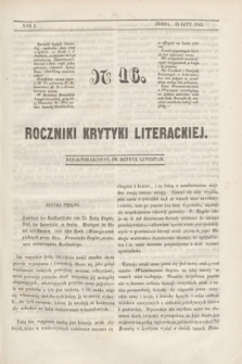 Roczniki Krytyki Literackiej. R.1, [T.1], Ner 16 (23 lutego 1842)