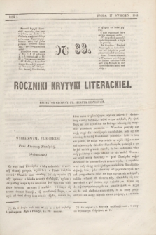 Roczniki Krytyki Literackiej. R.1, [T.1], Ner 33 (27 kwietnia 1842)
