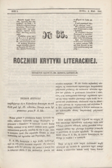 Roczniki Krytyki Literackiej. R.1, [T.1], Ner 35 (4 maja 1842)