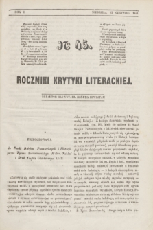 Roczniki Krytyki Literackiej. R.1, [T.1], Ner 45 (12 czerwca 1842)
