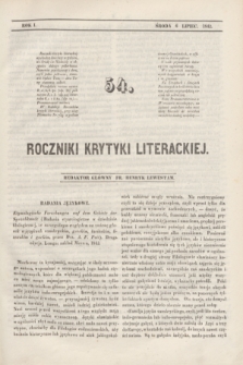 Roczniki Krytyki Literackiej. R.1, [T.2], [Ner] 54 (6 lipca 1842)