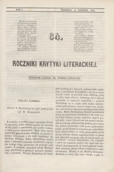 Roczniki Krytyki Literackiej. R.1, [T.2], [Ner] 64 (14 sierpnia 1842)