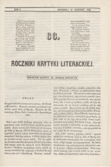 Roczniki Krytyki Literackiej. R.1, [T.2], [Ner] 66 (21 sierpnia 1842)