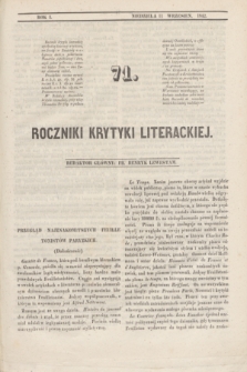 Roczniki Krytyki Literackiej. R.1, [T.2], [Ner] 71 (11 września 1842)