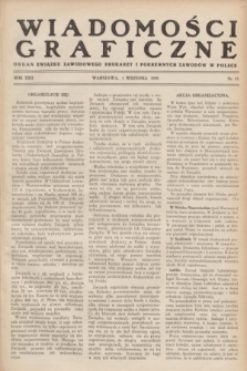 Wiadomości Graficzne : organ związku zawodowego drukarzy i pokrewnych zawodów w Polsce. R.22 [i.e. 21], nr 17 (1 września 1929)