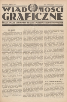 Wiadomości Graficzne : organ związku zawodowego drukarzy i pokrewnych zawodów w Polsce. R.29, nr 8 (sierpień 1936)
