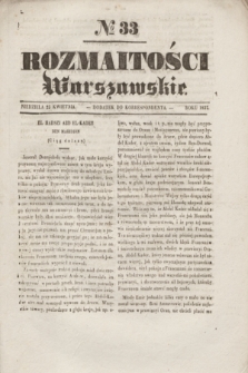 Rozmaitości Warszawskie : dodatek do Korrespondenta. 1837, № 33 (23 kwietnia)