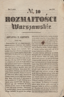 Rozmaitości Warszawskie. 1838, № 10 (6 lutego)
