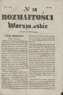 Rozmaitości Warszawskie. 1838, № 18 (6 marca)