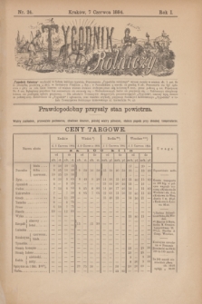 Tygodnik Rolniczy. R.1, nr 24 (7 czerwca 1884)