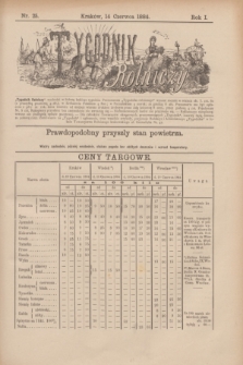 Tygodnik Rolniczy. R.1, nr 25 (14 czerwca 1884)