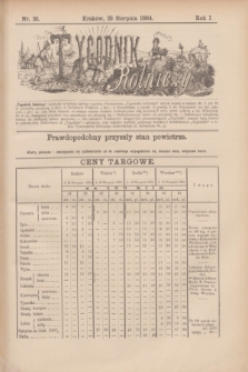 Tygodnik Rolniczy. R.1, nr 35 (23 sierpnia 1884)