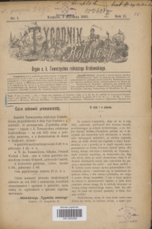 Tygodnik Rolniczy : Organ c. k. Towarzystwa rolniczego Krakowskiego. R.2, nr 1 (3 stycznia 1885)