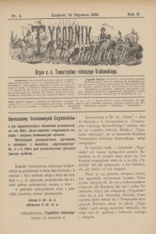Tygodnik Rolniczy : Organ c. k. Towarzystwa rolniczego Krakowskiego. R.2, nr 4 (24 stycznia 1885)