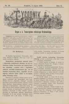 Tygodnik Rolniczy : Organ c. k. Towarzystwa rolniczego Krakowskiego. R.2, nr 28 (11 lipca 1885)