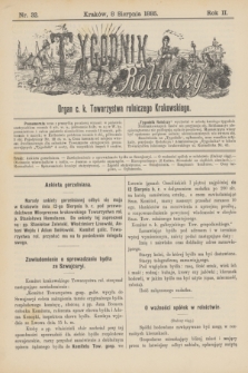 Tygodnik Rolniczy : Organ c. k. Towarzystwa rolniczego Krakowskiego. R.2, nr 32 (8 sierpnia 1885)