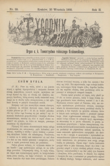 Tygodnik Rolniczy : Organ c. k. Towarzystwa rolniczego Krakowskiego. R.2, nr 39 (26 września 1885)