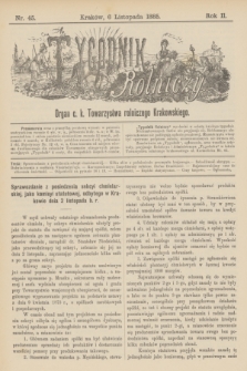 Tygodnik Rolniczy : Organ c. k. Towarzystwa rolniczego Krakowskiego. R.2, nr 45 (6 listopada 1885)