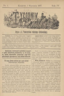 Tygodnik Rolniczy : Organ c. k. Towarzystwa rolniczego Krakowskiego. R.4, nr 1 (1 stycznia 1887)