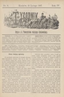 Tygodnik Rolniczy : Organ c. k. Towarzystwa rolniczego Krakowskiego. R.4, nr 8 (19 lutego 1887)