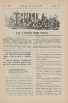 Tygodnik Rolniczy : Organ c. k. Towarzystwa rolniczego Krakowskiego. R.4, nr 29 (16 lipca 1887)