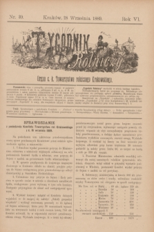 Tygodnik Rolniczy : Organ c. k. Towarzystwa rolniczego Krakowskiego. R.6, nr 39 (28 września 1889)