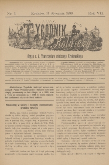 Tygodnik Rolniczy : Organ c. k. Towarzystwa rolniczego Krakowskiego. R.7, nr 2 (11 stycznia 1890)
