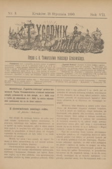 Tygodnik Rolniczy : Organ c. k. Towarzystwa rolniczego Krakowskiego. R.7, nr 3 (18 stycznia 1890)