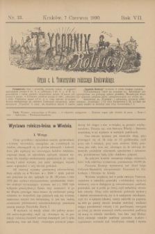 Tygodnik Rolniczy : Organ c. k. Towarzystwa rolniczego Krakowskiego. R.7, nr 23 (7 czerwca 1890)