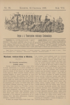 Tygodnik Rolniczy : Organ c. k. Towarzystwa rolniczego Krakowskiego. R.7, nr 24 (14 czerwca 1890)