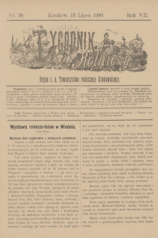 Tygodnik Rolniczy : Organ c. k. Towarzystwa rolniczego Krakowskiego. R.7, nr 28 (12 lipca 1890)
