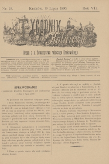 Tygodnik Rolniczy : Organ c. k. Towarzystwa rolniczego Krakowskiego. R.7, nr 29 (19 lipca 1890)
