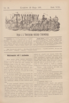 Tygodnik Rolniczy : Organ c. k. Towarzystwa rolniczego Krakowskiego. R.8, nr 21 (23 maja 1891)
