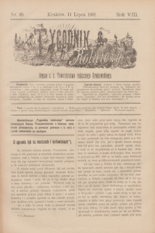 Tygodnik Rolniczy : Organ c. k. Towarzystwa rolniczego Krakowskiego. R.8, nr 28 (11 lipca 1891)