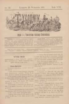 Tygodnik Rolniczy : Organ c. k. Towarzystwa rolniczego Krakowskiego. R.8, nr 39 (26 września 1891)