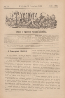 Tygodnik Rolniczy : Organ c. k. Towarzystwa rolniczego Krakowskiego. R.8, nr 50 (12 grudnia 1891)