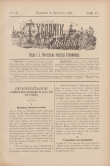 Tygodnik Rolniczy : Organ c. k. Towarzystwa rolniczego Krakowskiego. R.9, nr 23 (4 czerwca 1892)