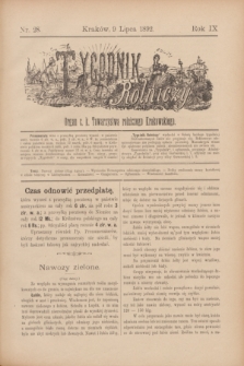Tygodnik Rolniczy : Organ c. k. Towarzystwa rolniczego Krakowskiego. R.9, nr 28 (9 lipca 1892)