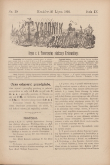 Tygodnik Rolniczy : Organ c. k. Towarzystwa rolniczego Krakowskiego. R.9, nr 30 (23 lipca 1892)
