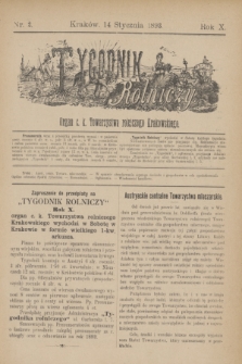 Tygodnik Rolniczy : Organ c. k. Towarzystwa rolniczego Krakowskiego. R.10, nr 2 (14 stycznia 1893)