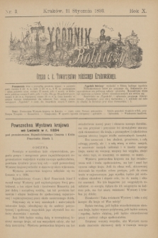 Tygodnik Rolniczy : Organ c. k. Towarzystwa rolniczego Krakowskiego. R.10, nr 3 (21 stycznia 1893)