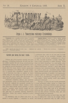Tygodnik Rolniczy : Organ c. k. Towarzystwa rolniczego Krakowskiego. R.10, nr 14 (8 kwietnia 1893)