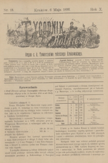 Tygodnik Rolniczy : Organ c. k. Towarzystwa rolniczego Krakowskiego. R.10, nr 18 (6 maja 1893)