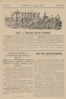 Tygodnik Rolniczy : Organ c. k. Towarzystwa rolniczego Krakowskiego. R.10, nr 26 (1 lipca 1893)