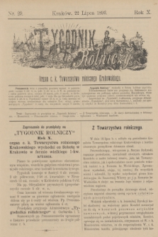 Tygodnik Rolniczy : Organ c. k. Towarzystwa rolniczego Krakowskiego. R.10, nr 29 (22 lipca 1893)