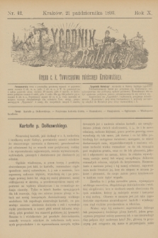 Tygodnik Rolniczy : Organ c. k. Towarzystwa rolniczego Krakowskiego. R.10, nr 42 (21 października 1893)