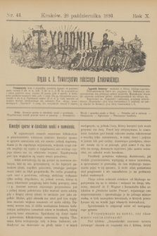 Tygodnik Rolniczy : Organ c. k. Towarzystwa rolniczego Krakowskiego. R.10, nr 43 (28 października 1893)