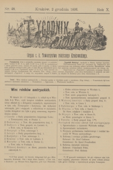 Tygodnik Rolniczy : Organ c. k. Towarzystwa rolniczego Krakowskiego. R.10, nr 48 (2 grudnia 1893)