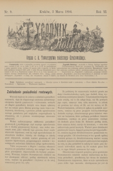 Tygodnik Rolniczy : Organ c. k. Towarzystwa rolniczego Krakowskiego. R.11, nr 9 (3 marca 1894)